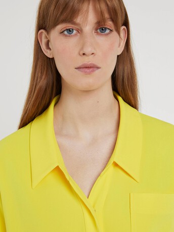 Chemise manches courtes en crêpe envers satin - Soleil