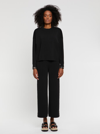 Pull bijoux en maille Milano - Noir