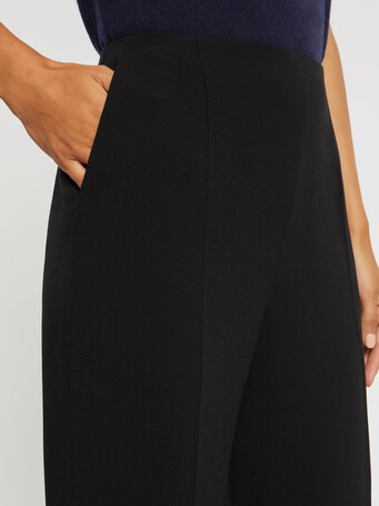 Pantalon droit en crêpe envers satin - Noir