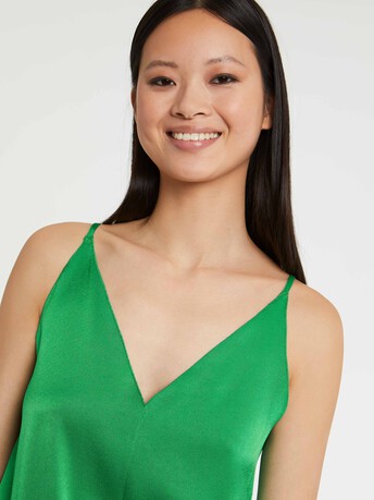 Débardeur en crêpe envers satin - Vert