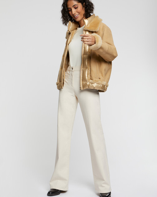 Blouson en peau lainée
