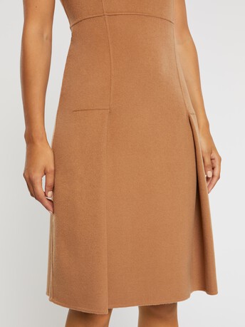 Robe droite en laine mélangée - Camel