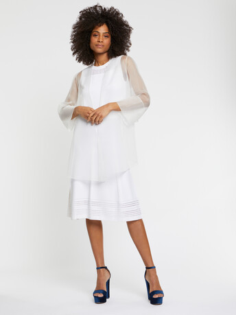 Veste ouverte transparente en organza - Blanc casse