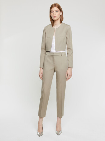 Pantalon en coton couture - Taupe