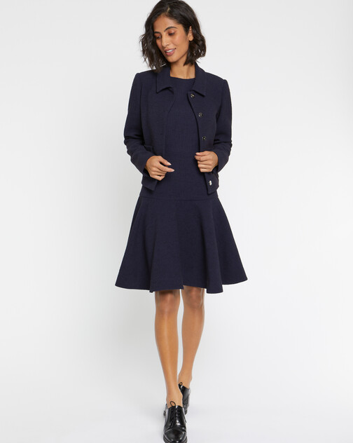 Veste courte en jacquard de laine