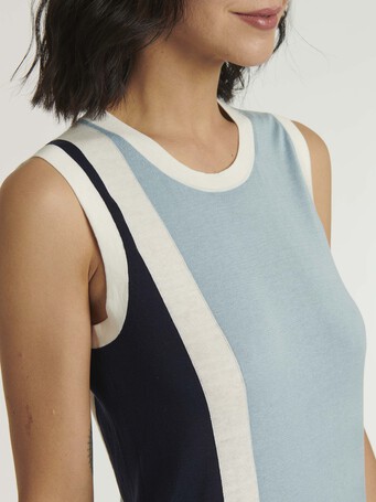 KNITTED TANK TOP - Glacier / marine