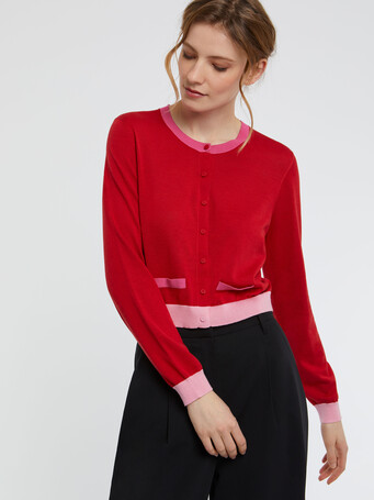 Silk-blend cardigan - Hibiscus/ bubble gum