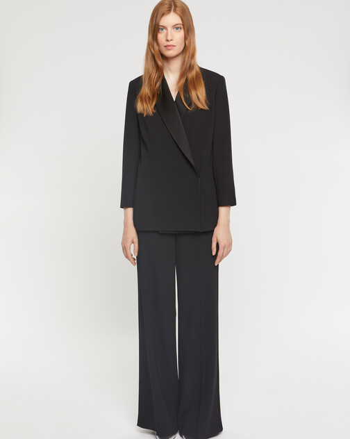 Pantalon ample en crêpe envers satin