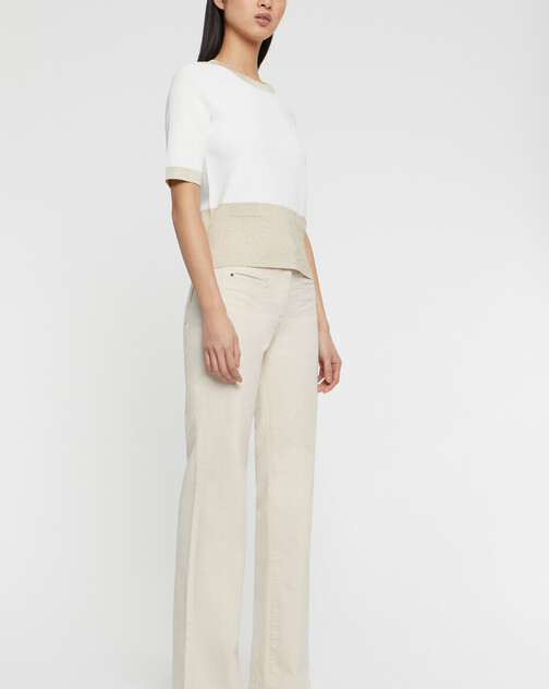 Pull manches courtes en maille Milano et lurex
