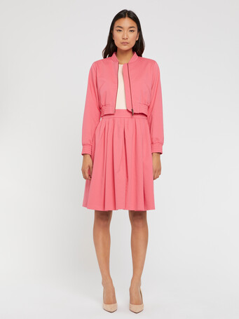 Blouson zippé en jacquard plumetis - Pink