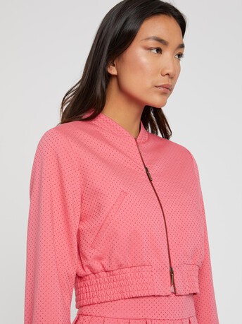 Blouson zippé en jacquard plumetis - Pink