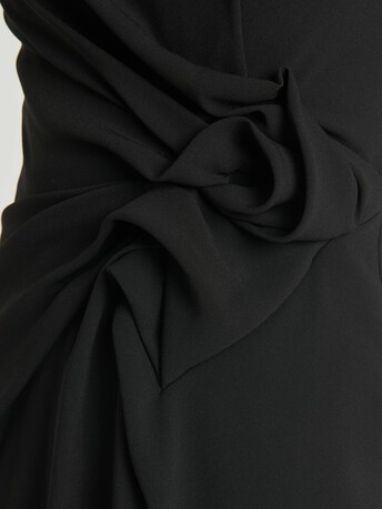 Robe en crêpe envers satin - Noir