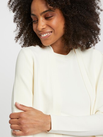 Cardigan boléro en jersey Ottoman - Blanc casse