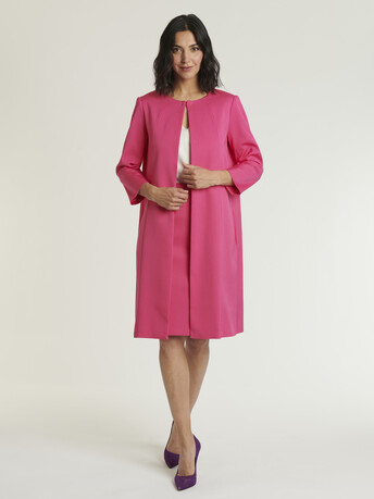 WOVEN COAT - Rose shocking