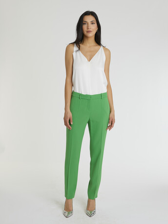 Pantalon en crêpe envers satin - Vert