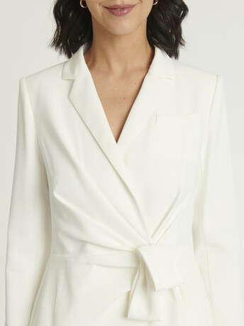 Veste en crêpe envers satin - Blanc casse