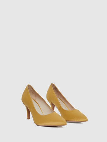 Duchess satin pumps - Ocre