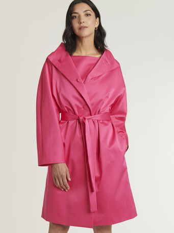 WOVEN COAT - Rose shocking