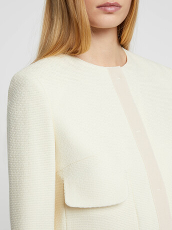 Cropped wool jacket - Off white