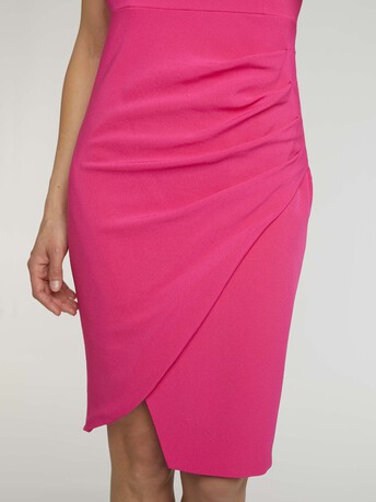 Robe en crêpe envers satin - Rose shocking