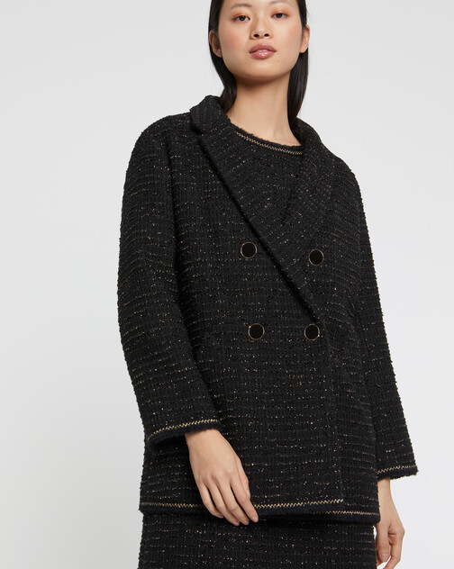 Manteau bijou en tweed