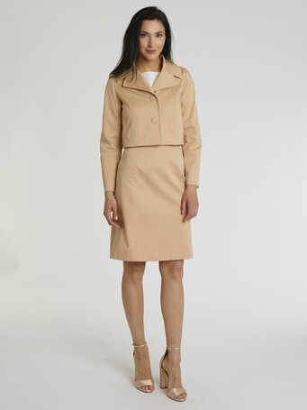 Veste courte en coton stretch - Nougat