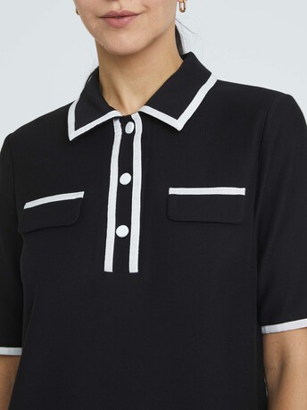 Robe en jersey - Noir / blanc