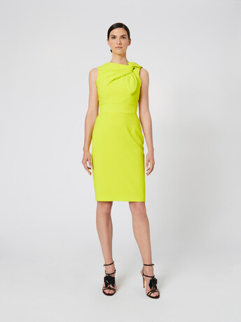 Satin-back crepe dress - Lime