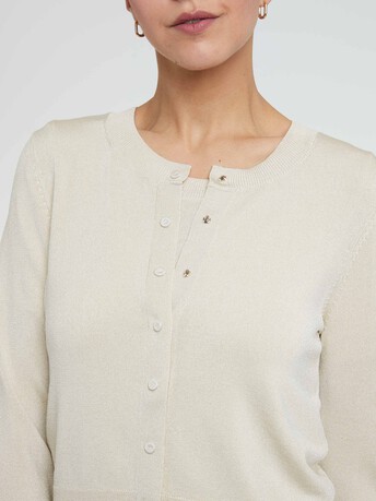 Cardigan en viscose lurex - Blanc casse