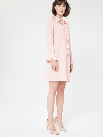 Robe en crêpe envers satin - Poudre