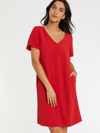 Robe en crêpe envers satin - Hibiscus