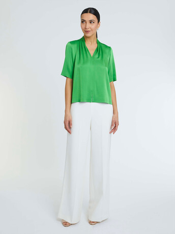 Haut en crêpe envers satin - Vert