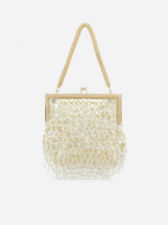Pearl and Crystal-Embellished Clutch - Or