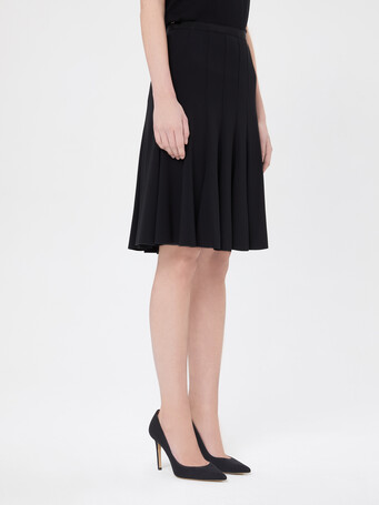 Satin-back crepe skirt - Noir