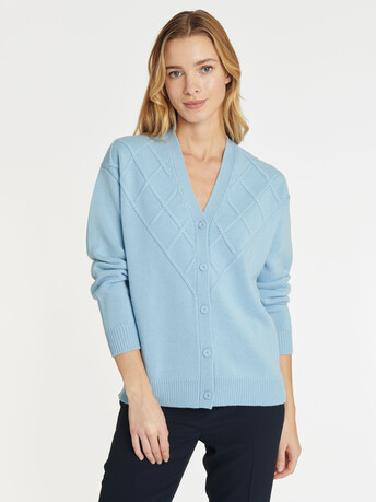 Cardigan en laine et cachemire - Glacier