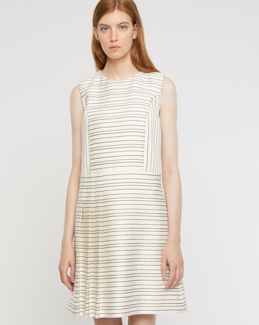 Mini-robe plissée à rayures tennis et lurex
