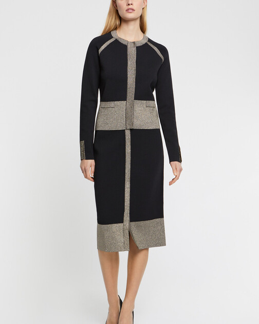 Lurex- and Milan-knit pencil skirt