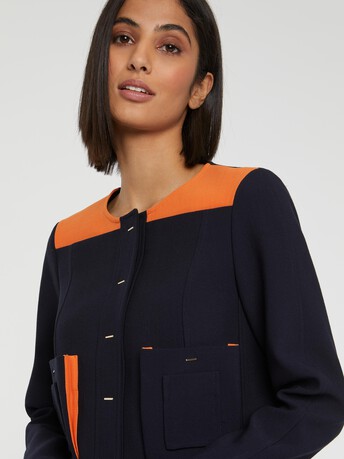 Veste courte à poches - Marine /mandarine
