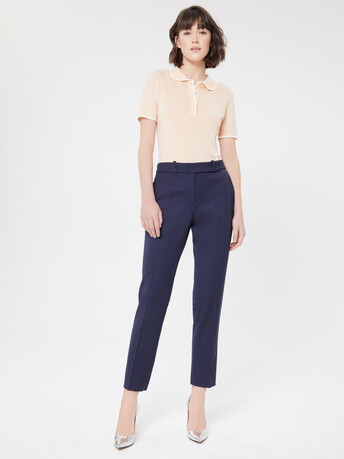 Pull en merinos - Gingembre/blanc casse