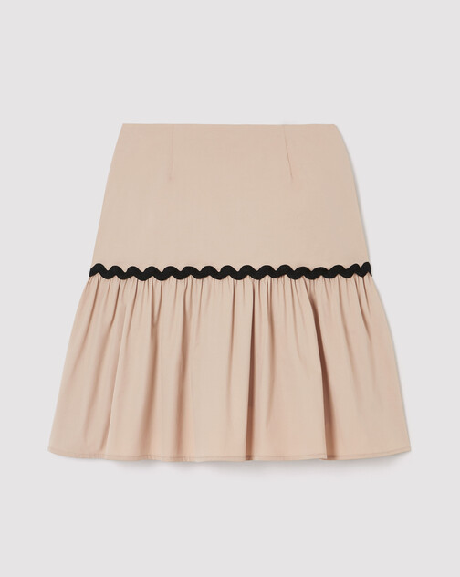 Stretch-satin poplin skirt