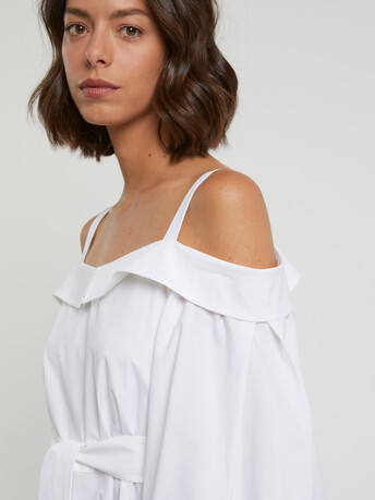 Haut en popeline de coton - Blanc