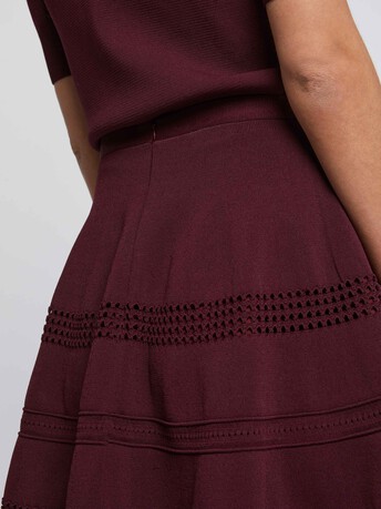Jupe patineuse en maille viscose - Bourgogne