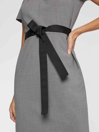 Robe droite à col tailleur - Gris