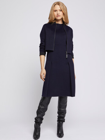 Veste courte à col teddy - Marine