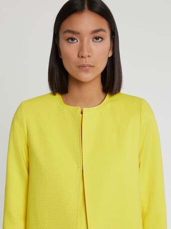 Manteau mi-long en jacquard plumetis - Soleil