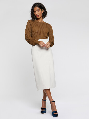Pull en maille ajourée - Havane