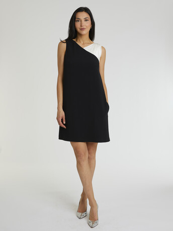 WOVEN DRESS - Noir / blanc casse