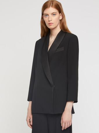 Veste de smoking en crêpe envers satin - Noir
