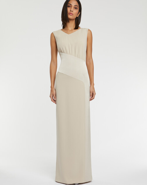 Robe longue de cérémonie en tissu crêpe