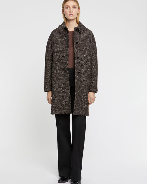 Straight mottled-wool coat